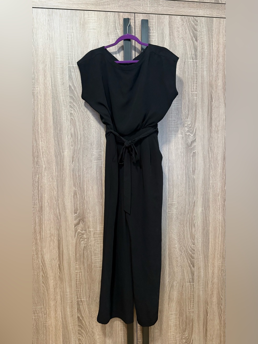 Classic Black Tie-Waist Women's Jumpsuit